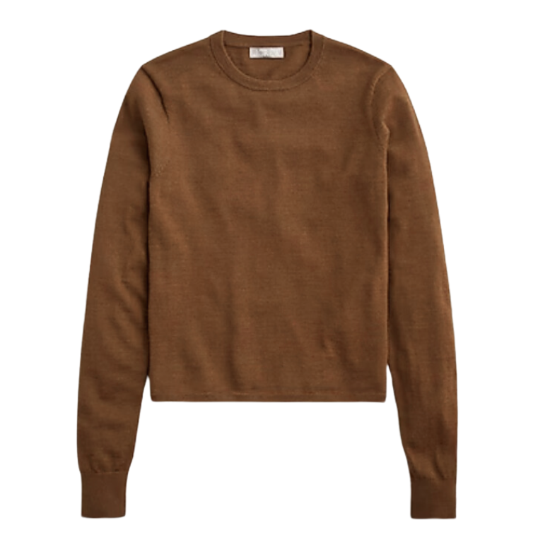 Fitted Crewneck Sweater in Merino Wool